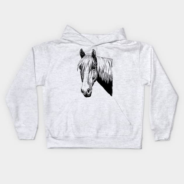 horse Kids Hoodie by VicaVeresk